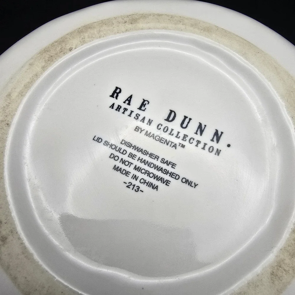 Rae Dunn Artisan Collection Snacks Hand Painted Ceramic Treat‎ Jar with Lid